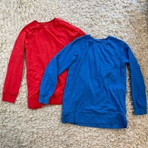 Boys Primary Long Sleeve Tees Size 10 - Red & Blue Cotton